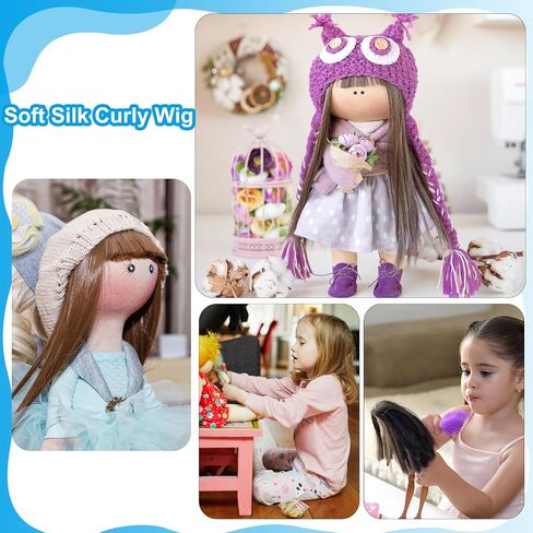 PATIKIL 17'' Long Hair Doll Wig, Soft Silk Toy Head Wig Hair Accessories for 22-23cm Head Circumference DIY Handmade, Milky Gold in Saudi Arabia