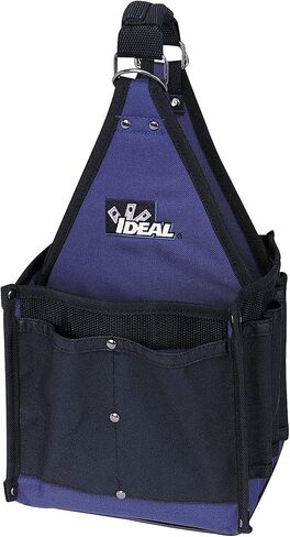 حقيبة أدوات كهربائية IDEAL 35-426 Journeyman - حقيبة أدوات متعددة الطبقات باللون الأسود/الأزرق مع حزام كتف قابل للإزالة، فتحة معززة، in Kuwait