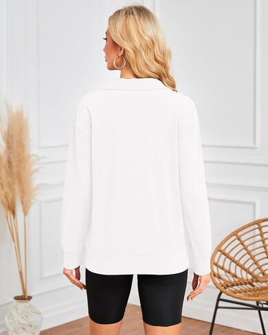 MISFAY Womens Half Zip Oversized Sweatshirts 2024 Casual Long Sleeve Hoodies Quarter Zip Up Pullover Fall Outfits with Pocket in Kuwait