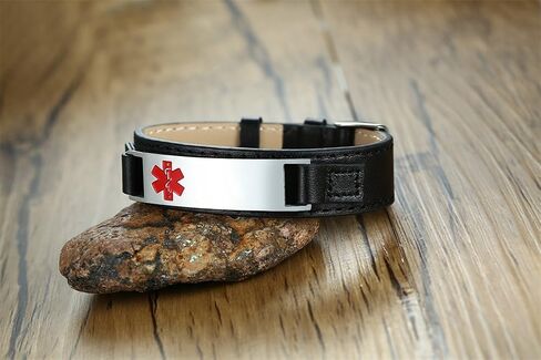 XUANPAI نوع 2 مرض السكري جلد طبيعي أساور طبية في حالات الطوارئ للرجال النساء تنبيه ID أساور للبالغين in Kuwait