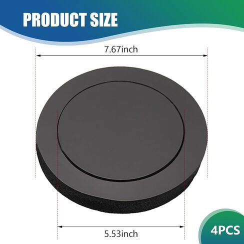 4 PCS Car Audio Speaker Sound Concentration Pad, 7.67" OD 5.53" ID Door Sound Insulation Speaker Slow Rebound Sealing Pad, Self-Adhesive Mounting Accessories, for Cars, Trucks, SUVs (Black) in Saudi Arabia