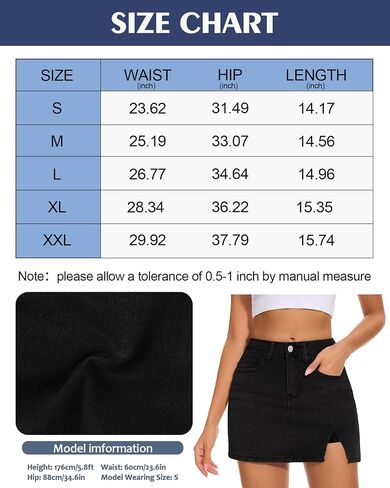 Casual Slit Denim Skort Mini Jean Skirt with Shorts Underneath High Waist Jean Skirt for Women Denim Skirt in Saudi Arabia