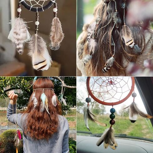 Black Craft Feathers Bulk - 180pcs 6 Style Mixed Natural Feathers for Wedding Home Party, Dream Catcher Supplies and DIY Crafts (Black) in Saudi Arabia