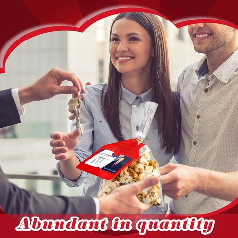 Hoolerry 100 مجموعة حقيبة الفشار للمنزل المفتوح مع بطاقة شكرًا لبطاقة العمل المفتوحة على شكل منزل، بطاقة هدية ورقية، حقيبة بسكويت حلوى الفشار لمستلزمات وكيل العقارات (لون كرافت) in Saudi Arabia
