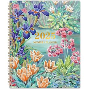 Monthly Planner 2025-2026 - JUL 2025 - DEC 2026, Academic Planner 2025-2026, 9" * 11" Planner for Daily Organizing, 18 Monthly Planner 2025-2026 with Contacts, Passwords, Back Pocket, Planner 2025-2026 with Tabs, Floral Design