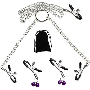 Nipple Apparatus Nipple Clips Clamps Adjustable Body Ring Body Clamps Body Ring Non-Piercing Chain Stainless Steel for Women Faux Body Jewelry