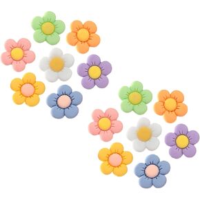 Flower Shoe Charms for Croc Clog Sandals Bracelets Accessories Decoration, Summer Cute Daisy Shoe Charms for Adults Women Birthday Party Favor