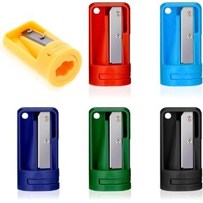 6 Pack Carpenter Pencil Sharpener, Colourful Manual Portable Woodwork Pencil Cutter, Portable Pencil Sharpening Tool, Heavy Duty Manual Construction Pencil Sharpener for Woodworking Tool
