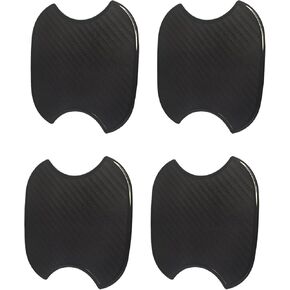 4-Pack Universal Car Door Handle Protector Cover, 3D TPU Texture Design, Carbon Fiber Anti Scratch Texture Sticker for Vehicles (Black)