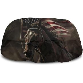Winch Cover Waterproof, American Flag Eagle Breathable Winch Dust Cover, Winch Protection Cover for Indoor/Outdoor Electric Winches Accessories 8500-17500 lbs