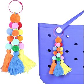 MOTOFITOOL بوم بومس وشرابة سحر الملحقات لحقيبة بوج وحمل الجنوب ببساطة، إدراج ديكور لحقيبة الشاطئ حقيبة حمل الشاطئ in Kuwait