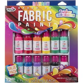 TULIP Soft Paint Kits 44887 Sfpt Multi 1Oz 12Pk Rainbow Color Collection, 1 Fl Oz (Pack of 12), As Detailed in Saudi Arabia