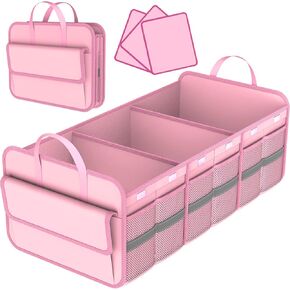 Trunk Organizer for SUV, Large trunk organizer for car, Collapsible Multi-Compartment Car Trunk Organizer, Sturdy Cargo Trunk Storage Organizer, Non Slip Bottom