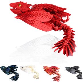 Feathered Wyvern Dragon, 3D Printed Dragon, Articulated Dragon Fidget Toy, 3D Dragon with Wings, Adult Anxiety Relief Desktop Toys for Home Office Decor