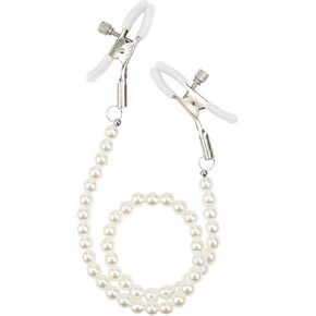 Nipple Clamp Pearl Chains Weighted Nipple Clamps Adjustable Pressure Body Chains Stainless Steel Nipple Clips for Women Non Piercing Body Jewelry for Women Faux Body Jewelry