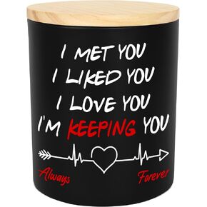 TEEZWONDER Anniversary Couple Gifts for Him, Her - Valentines Day, Christmas, Birthday Gifts for Men, Women, Boyfriend, Girlfriend, Husband and Wife - Vanilla Lavender Scented Candles 10 Oz