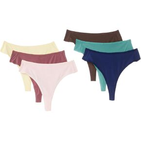 Pact Women's Everyday High Rise Thong 6-Pack