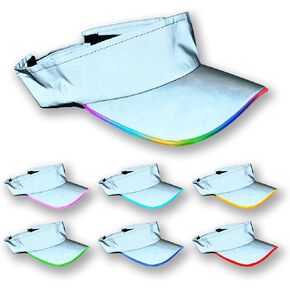 House Of Rave 7 Color LED Reflective Visor - Light Up Visor Reflective Cap - 3 Color Modes - Light Up Festival Hat for Men & Women (LED Visor)