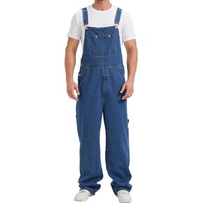 Men's Denim Bib Overall, Mens Classic Workwear with Pockets