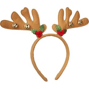 Funiverse Bulk 6 Pack of Christmas Reindeer Antler Head Bopper Party Hats - Sized for Adults and Kids