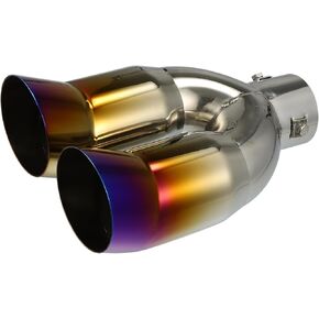 Stainless Steel Double Outlet Car Muffler Tail Tip for 1.6"-2" OD Exhaust Pipe Vehicle Components