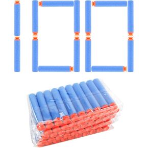 عبوة إعادة تعبئة رصاصات إسفنجية مكونة من 100 قطعة من WALWAL - متوافقة مع سلسلة N-Strike وModulus وAccuStrike Elite - ذخيرة إسفنجية آمنة للأطفال والمراهقين والبالغين (أزرق فاتح)