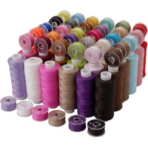 72Pcs 36 Colors Prewound Bobbins,36 Colors 400 Yards per Polyester Thread Spools, for Hand and Machine Sewing, Emergency and Travel, DIY and Home,