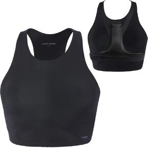 Soobi Racerback Longline Breast Pillow Bralette (Adjustable, Lined, C+ Cup Sizes) for Chest Wrinkle Prevention