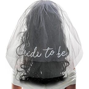 Sucrain Bride To Be Embroidered Veil, Bride Veil for Bachelorette Party Bridal Embroidered Veil Gifts White Head Peace for Shower Favors Engagement Wedding Supplies