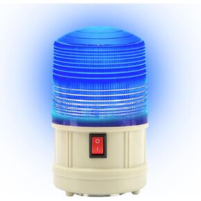 6" LED Warning Beacon, Battery Operated Emergency Strobe Light Magnetic Warning Safety Flashing Lamp for Vehicle Truck Tractor Golf Car Carts UTV (Blue)