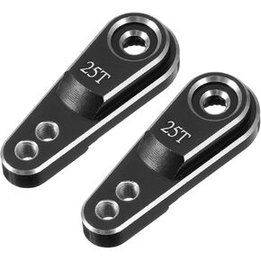 MECCANIXITY Aluminum Alloy 25T Steering Servo Arm Horn Silver for 1/10 RC Car/Boat/Airplane Boat Accessories 2 Pcs