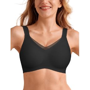 Lace V Seamless Bras for Women No Underwire Bralettes Push Up Wireless Supportive Full Coverage Everyday Bras