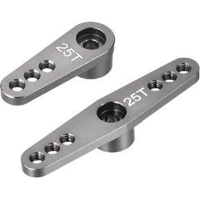 MECCANIXITY 1 Set Aluminum Servo Horn 25T Servo Horn Steering Double Arms Bright Gray Suitable for DIY RC Car/Boat/AirplanesBoat Model Accessories