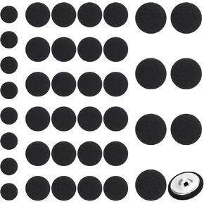 40 Pcs Tuxedo Suit Buttons Black Buttons Fabric Covered Buttons Vintage Black Coat Sewing Button Small Dress Gowns Blouses Buttons Round Buttons for Sewing(18mm, 15mm, 11.5mm)