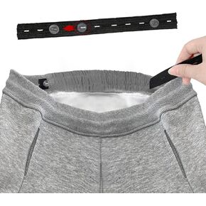 Kids Waist Adjuster，Jean Pants Tightener for Waist Button Clips， Suitable for Both Men and Women (Black)