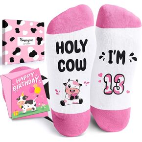 HAPPYPOP 13th Year Old Birthday Gifts for Girls - Socks for Teenager Girls Boys Age 13, 13 Yr Old Gift Ideas, Presents for 13 Year Old