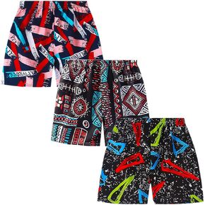 Toddler Boys Girls Printed Beach Shorts Kids Cartoon Graffiti Casual Shorts Cotton Poplin Lightweight Summer Trunks