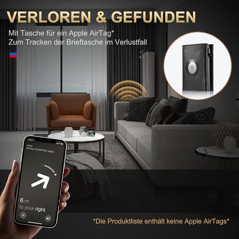 محفظة للرجال مع جيب للعملات المعدنية وحماية RFID - محفظة للرجال مع إغلاق مغناطيسي وآلية منبثقة - محفظة حامل بطاقات للرجال والنساء (بطاقة AirTag غير متضمنة) in Saudi Arabia