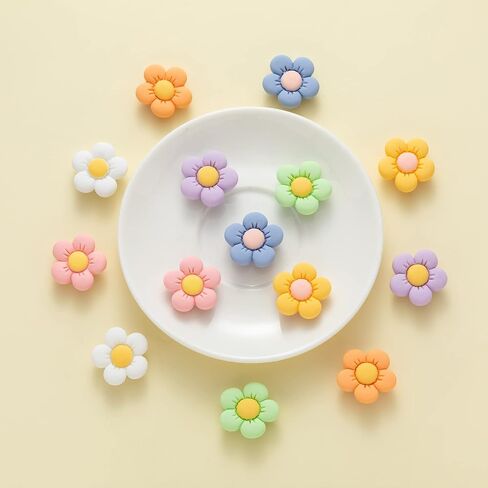 Flower Shoe Charms for Croc Clog Sandals Bracelets Accessories Decoration, Summer Cute Daisy Shoe Charms for Adults Women Birthday Party Favor in Saudi Arabia