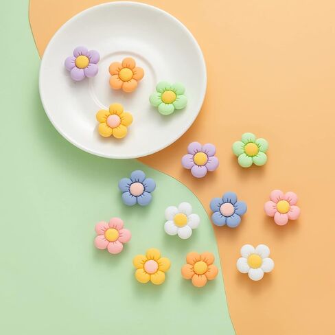 Flower Shoe Charms for Croc Clog Sandals Bracelets Accessories Decoration, Summer Cute Daisy Shoe Charms for Adults Women Birthday Party Favor in Saudi Arabia