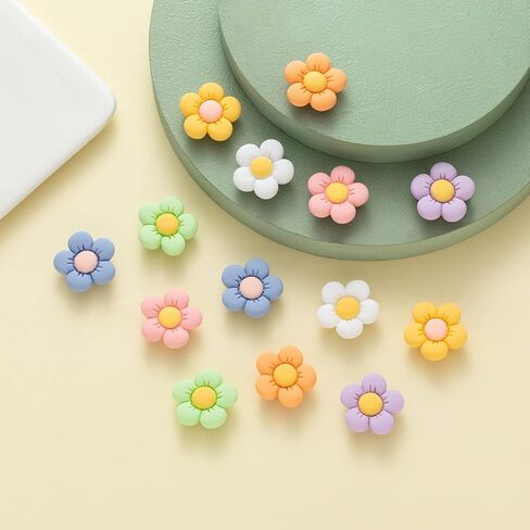 Flower Shoe Charms for Croc Clog Sandals Bracelets Accessories Decoration, Summer Cute Daisy Shoe Charms for Adults Women Birthday Party Favor in Saudi Arabia