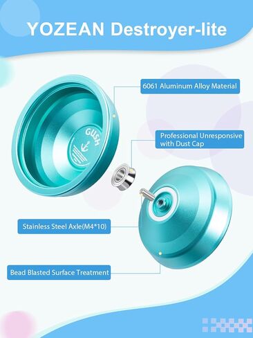 Yozean Yo-Yo Professional Unresponsive Yoyo 6061 Alloy Aluminum yoyo GUSH, Green in Saudi Arabia