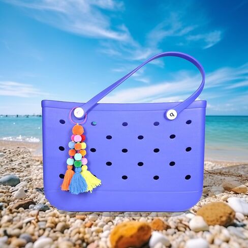 MOTOFITOOL بوم بومس وشرابة سحر الملحقات لحقيبة بوج وحمل الجنوب ببساطة، إدراج ديكور لحقيبة الشاطئ حقيبة حمل الشاطئ in Kuwait