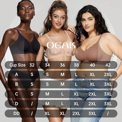 OEAK حمالات الصدر النسائية اللاسلكية صدفي رفع Bralettes لا Underwire داعمة التي شيرت الصدرية سلس مريحة حمالات الصدر اليومية in Saudi Arabia