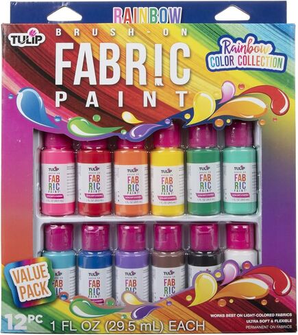 TULIP Soft Paint Kits 44887 Sfpt Multi 1Oz 12Pk Rainbow Color Collection, 1 Fl Oz (Pack of 12), As Detailed in Saudi Arabia