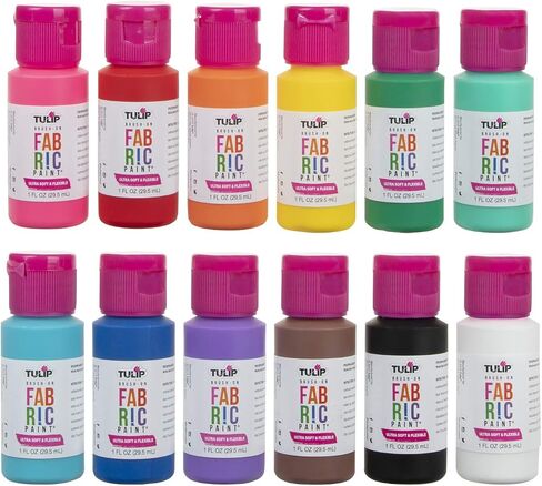TULIP Soft Paint Kits 44887 Sfpt Multi 1Oz 12Pk Rainbow Color Collection, 1 Fl Oz (Pack of 12), As Detailed in Saudi Arabia