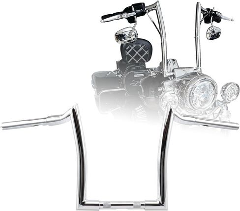 1-1/4 inches Fat 10 inches Chrome Rise Aggressive Ape Handlebar compatible with 1996-2013 Harley Road Glide 1995-up Road King Sportster XL Dyna Softail in Saudi Arabia