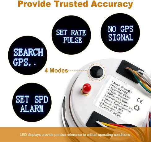 WATERWICH GPS Speedometer 0-120MPH + 8000 RPM Tachometer for All Vehicle Ship Boat Yacht in Kuwait