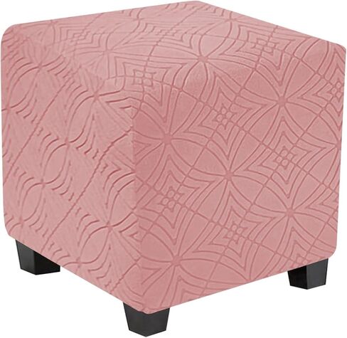 Ottoman Cover Square Stretch Soft Folding Storage Ottoman Cover Slipcovers Square Footrest Stool Slipcovers with Elastic Bottom S Pink in Saudi Arabia