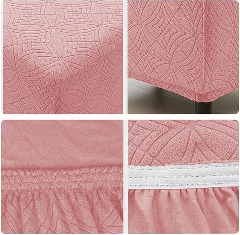 Ottoman Cover Square Stretch Soft Folding Storage Ottoman Cover Slipcovers Square Footrest Stool Slipcovers with Elastic Bottom S Pink in Saudi Arabia